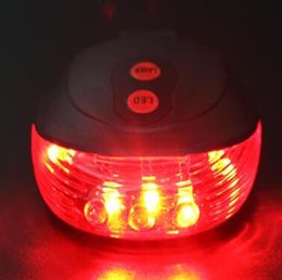 5 LED 2 Lasers Bike Laser Light Bicycle Rear Tail Lamp Cycling Safety Led Flash230N7992937