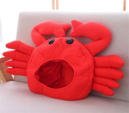 Red Crab Hat Cosplay Costumes Props Accessories Plush Head Fancy Cap Take Pos Keep Warm 2pcs8409718