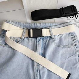Belts Hundreds of canvas leisure belt men and women plastic buckle belt work trousers youth military training decorative trouser belt Y240507