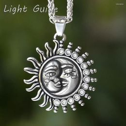 Pendant Necklaces 2024 Arrive Fashion Moon And Sun Face Necklace With Stars Men Women Round Charm Jewellery Couple Gift