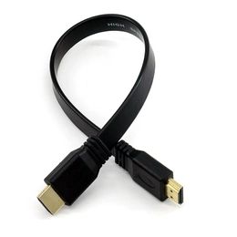 High Quality Full HD Short HDMI-compatible Cable Support 3D Male To Male Plug Flat Cable Cord For Audio Video HD TV 30 cm 50 cm
