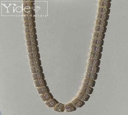 Mens baguette tennis chain necklace cuban chain bling diamond choker icy necklace 20223267808