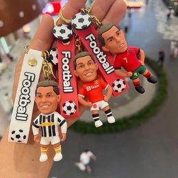 Party Favour Football Ronaldo Player Figure Soccer Star Keychain Bag Pendant Collection Doll Action Figures Souvenirs Toy Small Gift