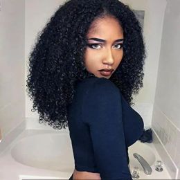 Wigs Ombre Synthetic Afro Short Kinky Curly Lace Front Wigs with baby hair Heat Resistant Top Fibre Wigs for Black Women n18