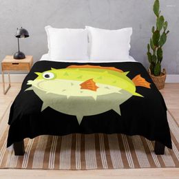 Blankets Pufferfish Anime Bedding Boho Throw Blanket