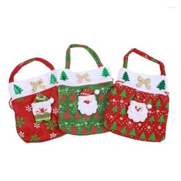 Gift Wrap Christmas Treat Bag Pocket Sweet Candy Xmas Stocking Handbag Drawstring Supplies