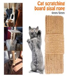 Cat Toys 46mm 50m Scratching Post Tree Toy Natural Jute Rope Twine ed Cord Macrame String DIY Craft Handmade Decor5855538