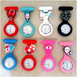 Pocket Watches Cartoon Lovely Unisex Hospital Medical Nurse Doctor Solid Sile Brooch Pins Hang Fob Gifts Clock Drop Delivery Otsgm