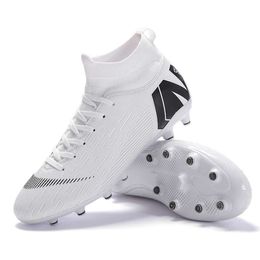 Football shoes for men with high top and broken nails for primary and secondary school students. Training shoes for young men's competitions, AG artificial grass