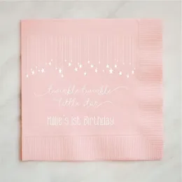 Party Supplies Personalized First Birthday Napkins Custom Baby's 1st Star Printed Twinkle N