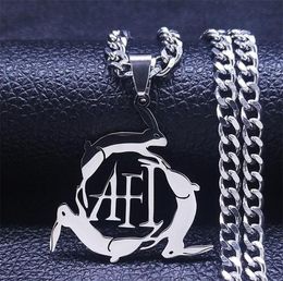 Pendant Necklaces 3 Rabbits AFI Stainless Steel Chain For WomenMen Silver Colour Necklace Jewellery Chaine Collier N4324S062475217