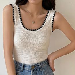 Women's Tanks HELIAR Women O-Neck Sleeveless Tank Tops Elegant Backless Crop Top Casual Female Pullover Office Camis Spring Summer