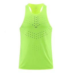 Men Women Workout Tank Top Gym Fit Shirt Running Vest Sleeveless Ultra Light Thin Cold Elastic Training Sport Marathon Wearing 240515