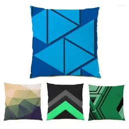 Pillow Colourful Living Room Decoration Abstract Geometry Pillowcase Sofa Decorative Covers Soft Velvet Polyester Linen E0641