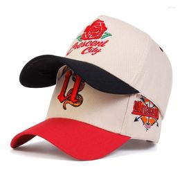 Ball Caps Unisex Rose Letter Embroidery Baseball Spring Autumn Outdoor Adjustable Casual Hats Sunscreen Hat