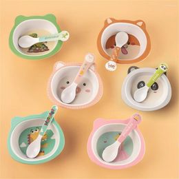 Bowls Bowl And Spoon Combination Childrens Feeding Durable Cartoon Rice Soup Tableware Kitchen Bar Supplies