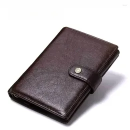 Wallets Men's And Women's Genuine Leather Passport Card Holder Fashionable Multifunctional Waterproof Hasp ID Coin Storage Wallet