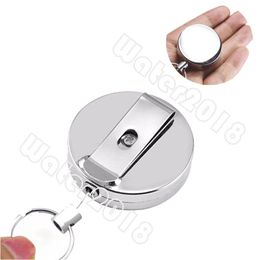 Business Card Files Wholesale 1.6Inch Metal Id Badge Holder Cards Reel Recoil Belt Clip Durable Retractable Pl Chain Reels Drop Deli Dhfd3