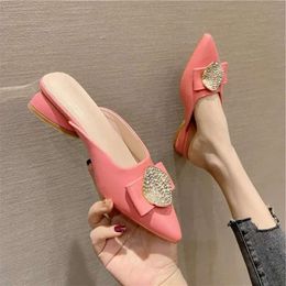 Sandals Heel Half Thick Pointed Baotou Slipper Female 2024 Spring and Summer Net Red Fairy Lazy Muller Shoes Cool Slippers 574 S 146 s d 6894