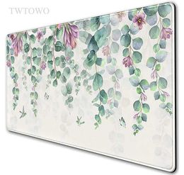 Pads Wrist Rests Purple Flower Green Leaf Game Console XL Home HD Large XXL Soft Rubber Desktop J240510