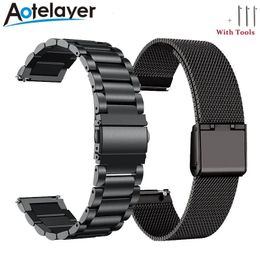 18mm 20mm 22mm 24mm Quick Release Stainless Steel Watchband Wristwatch Universal Flat Head Watch Strap Accessories with Tool 240515