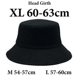 Big Head Man Large Size Bucket Hats Boy 60-63cm Plus Size Summer fisherman Cap Womens 54-57cm Pure Cotton Panama UPF50 Sun Hat 240515