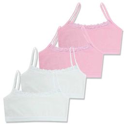 Camisole 4 Stücke/Charge von Mädchen Baumwoll-Spitze für Kinder Sporttraining Kinder-Unterwäsche 8-14 Jahre AGOL240502