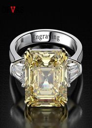 OEVAS 100 925 Sterling Silver Created Citrine Diamonds Gemstone Wedding Engagement Ring Fine Jewelry Gift Whole 220217222a9237029