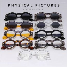 Sunglasses Ins Trend Round Frame Reading Eyewear Anti-blue Light Glasses Fashion Design UV400 Shades Flat Mirror Eyeglasses