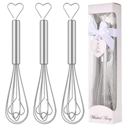 Party Favour 5-PCS Heart Shaped Stainless Steel Whisks Wedding Favours Non-Scratch Hand Metal Egg Beater With Gift Box Packing For Home Baking