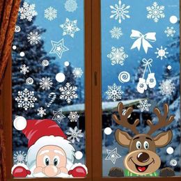 Party Supplies Christmas Snowflake Window Cling Sticker For Glass Xmas Decal Decoration Holiday Santa Claus Reindeer P J5l3