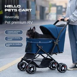 Dog Carrier Reversible Pet Stroller Cat Light Foldable Out Small