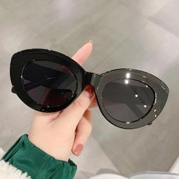 Sunglasses Ins Retro Eyewear Thick Frame Oversized Oval Sun Glasses