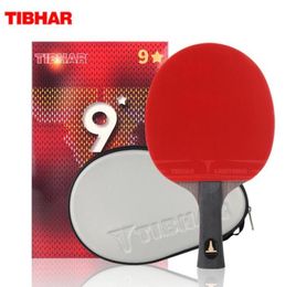 TIBHAR 9 Star Table Tennis Racket Superior Sticky Rubber Carbon Blade Ping Pong Rackets Pimplesin Pingpong Paddle Bat 2204025122376