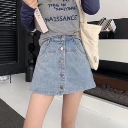 Skirts Korean Version Of Fashion Casual High-waisted Skinny-proof Denim Short Skirt Summer A-line Trend