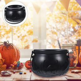 Gift Wrap Candy Halloween Cauldron Witch Bucket Jar Black Kettle Pot Plastic Party Props Bowl Decorations Large Decor Kettles Basket