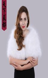 Scarves Wedding White Shawl Women Genuine Ostrich Leather Fur Wraps Female Luxury Elegant Turkey Cape Customized7570132