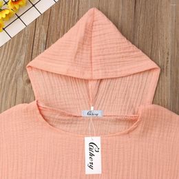 Jackets Kids Toddler Baby Girls Boys Beach Cover Up Solid Color Hooded Sleeveless Tassel Long Cape Dress Bath Clothes