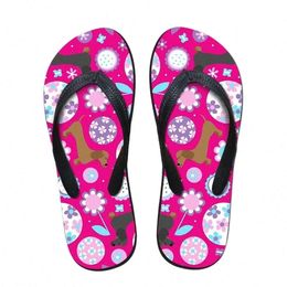 Customised slippers Dachshund Garden Party Brand Designer Casual Womens Home Slippers Flat Slipper Summer Fashion Flip Flops For Ladies Sandals I4cL# 7774