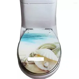 Toilet Seat Covers Resin Cover U/V/O Universal Sit Stainless Steel Slow Down Mute Thickened Sea Wind Shell Pearl Chart