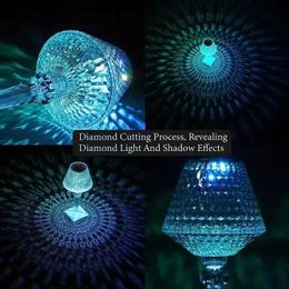 Table Lamps LED Crystal Table Lamp USB Rechargeable Touch Projection Atmosphere Lamp Restaurant Bar Bedroom Bedside Decorative Night Light