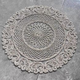 Table Mats Round Cashew Flower Embroidery Place Mat Cloth Wedding Christmas Placemat Kitchen Decoration And Accessories