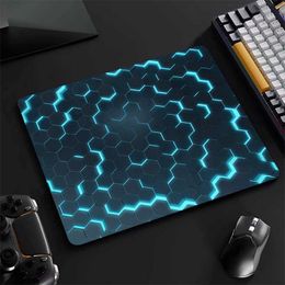 Mouse Pads Wrist Rests Small Mouse Pads Geometric Gaming Mousepads 20x25cm Honeycomb Mousepad Hexagon Gamer Rubber Mat Company Desk Pad Design For Gift J240510