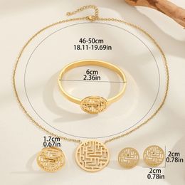 18K Gold Jewellery Set For Women Snake Bone Chain Cuban Chain Set Light Luxury Fashion High-end Stainless Steel Titanium Steel Jewellery 4 Piece Set