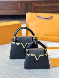 Graffiti Capuchines handbag women's shoulder bag designer handbag fashion Retro metal shape paired with GM MM large capacity classic luxury metal leather