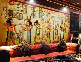 3d Stereo European Retro Art Egyptian Theme Bar Cafe Restaurant Large Wallpaper Wallpaper Living Room Wallpaper93228717891968