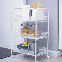 Hooks 60% S!! 3-Layer Removable Kitchen Trolley Holder Shelf Save Space Movable Metal Storage Rack Organizer With Wheel