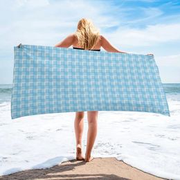 Towel Plaid Fresh Sky 31x51inch Microfiber Beach Quick Drying Absorbent Sand Control Swimming Fitness Spa Yoga Travel