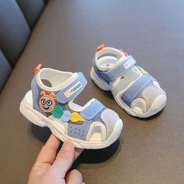 E3CG Sandals Summer Baby Boys and Girls Preschool Shoes Soft Sole Anti slip Flat Bottom Childrens Fashionable Cute Closed Toe Casual Beach d240515