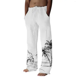 Men's Pants Elastic Leisure Middle Youth On All Sides Of The Printed Straight Trousers Boys Sleepers